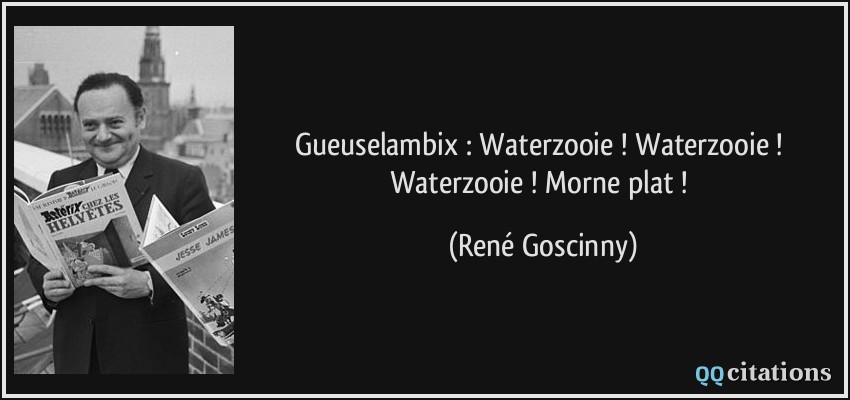 Gueuselambix : Waterzooie ! Waterzooie ! Waterzooie ! Morne plat !  - René Goscinny