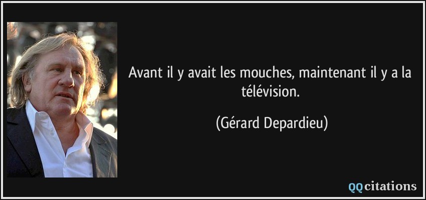Avant il y avait les mouches, maintenant il y a la télévision.  - Gérard Depardieu