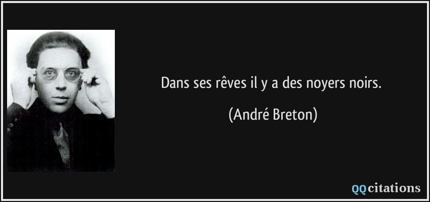 Dans ses rêves il y a des noyers noirs.  - André Breton