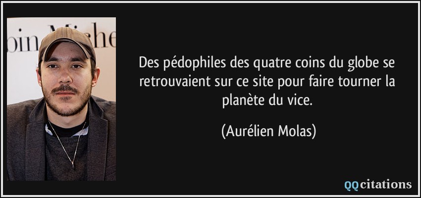 Des pédophiles des quatre coins du globe se retrouvaient sur ce site pour faire tourner la planète du vice.  - Aurélien Molas