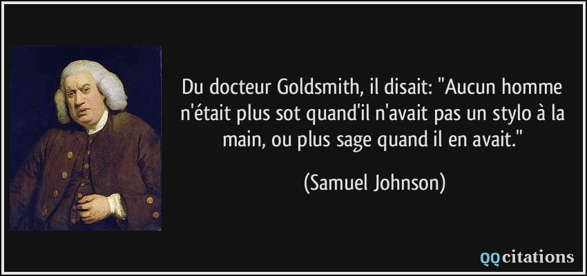 Du docteur Goldsmith, il disait: 