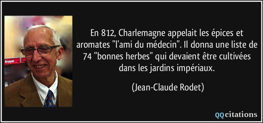 En 812, Charlemagne appelait les épices et aromates 
