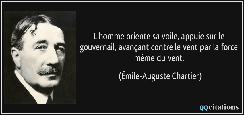 L Homme Oriente Sa Voile Appuie Sur Le Gouvernail Avancant Contre Le Vent Par La Force Meme Du Vent