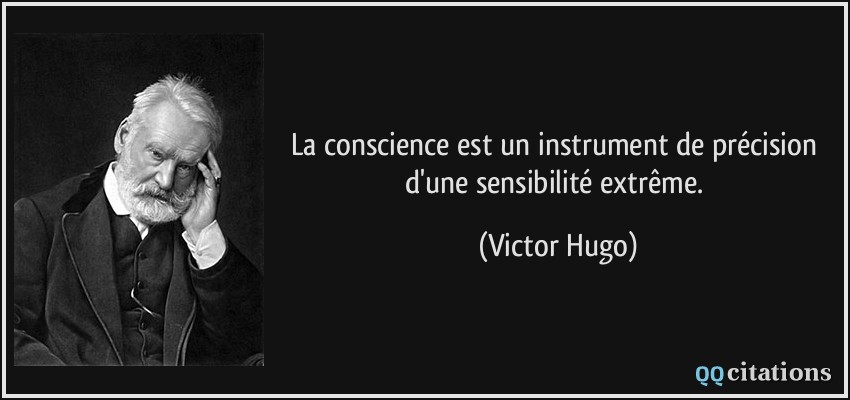 La conscience est un instrument de précision d'une sensibilité extrême.  - Victor Hugo