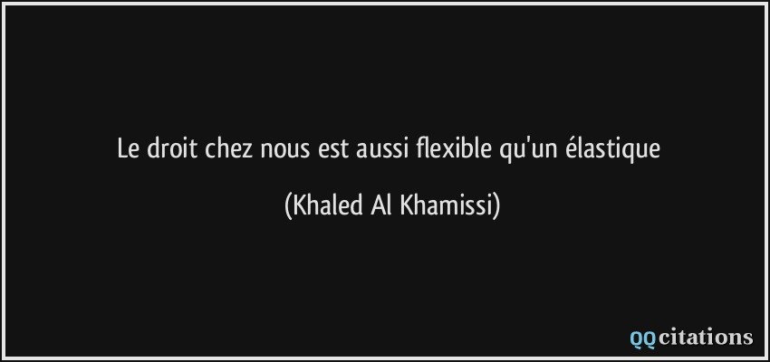Le droit chez nous est aussi flexible qu'un élastique  - Khaled Al Khamissi