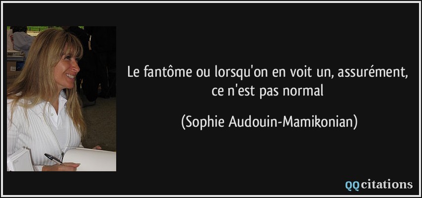 Le fantôme ou lorsqu'on en voit un, assurément, ce n'est pas normal  - Sophie Audouin-Mamikonian