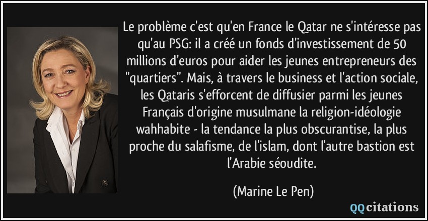Le Probleme C Est Qu En France Le Qatar Ne S Interesse Pas Qu Au Psg Il A Cree Un Fonds D Investissement De 50