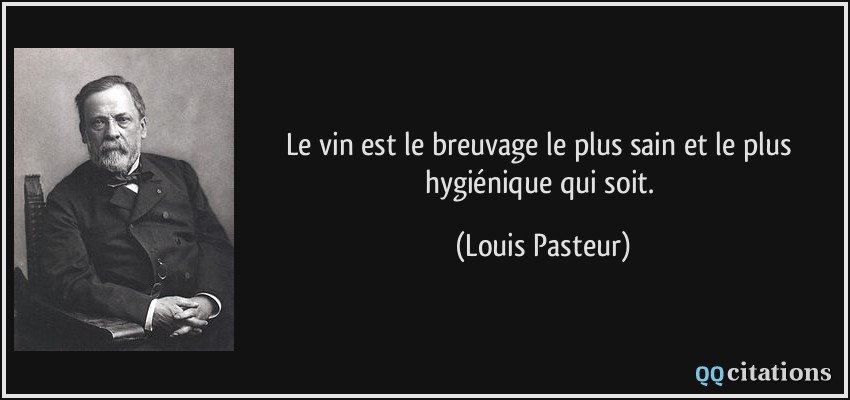 Le vin est le breuvage le plus sain et le plus hygiénique qui soit.  - Louis Pasteur