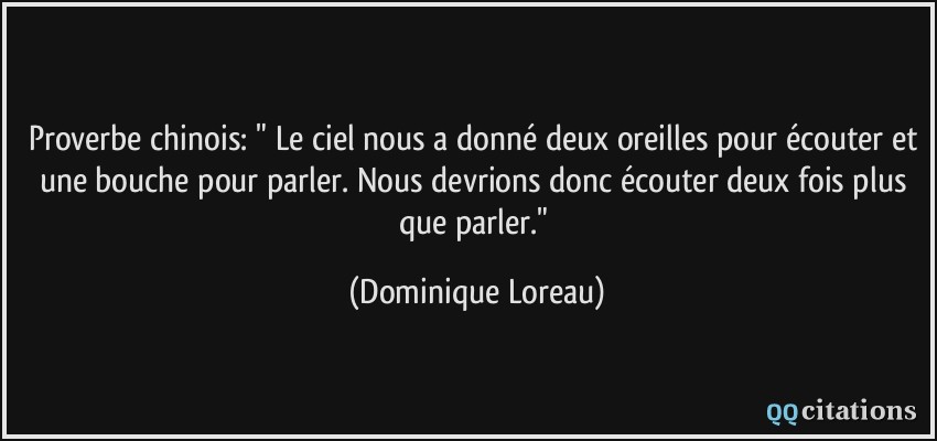 Proverbe chinois: 