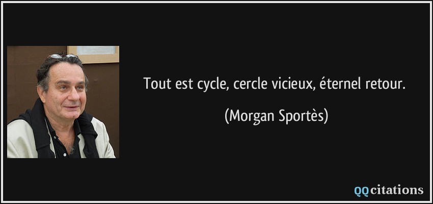 Tout est cycle, cercle vicieux, éternel retour.  - Morgan Sportès